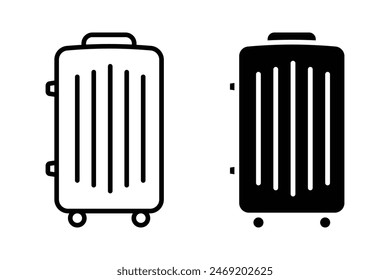 travel bag icon set. vacation, baggage and luggage symbol. isolated vector image in simple style