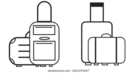 travel bag icon set. vacation, baggage and luggage symbol. isolated vector image in simple style .  333