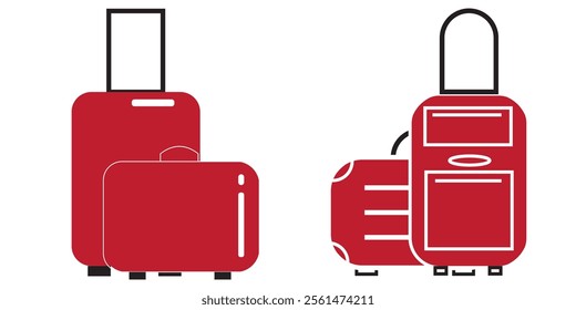 travel bag icon set. vacation, baggage and luggage symbol. isolated vector image in simple style .  333