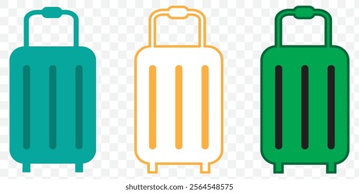 travel bag icon set. vacation, tourism and luggage symbol. isolated vector image. eps 10.