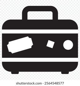 travel bag icon set. vacation, tourism and luggage symbol. isolated vector image. eps 10.