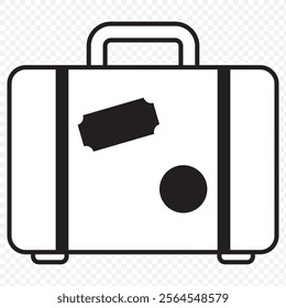 travel bag icon set. vacation, tourism and luggage symbol. isolated vector image. eps 10.