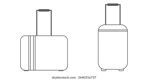 travel bag icon set. vacation, baggage and luggage symbol. isolated vector image in simple style 