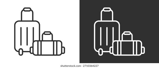 Bolsa De Viagem Conjunto De Ícones Vetor Coleção Isolada Em Preto E Branco