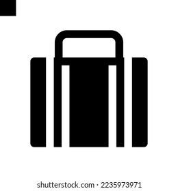vector de estilo sólido de icono de bolsa de viaje