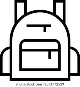 ícone de mala de viagem. Design de estilo linear fino isolado em fundo branco