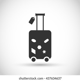 Travel bag icon vector