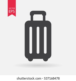 Travel bag icon vector. Baggage, luggage, suitcase sign Isolated on white background. Traveling, airport concept. Trendy Flat style for graphic design, logo, Web site, social media, UI, mobile app