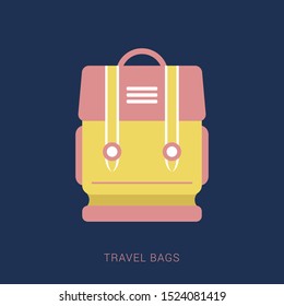 Travel bag icon, vector travel bag, isolated travel bag. Minimal flat icon