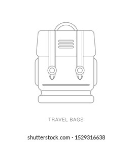 Travel bag icon, vector travel bag, isolated travel bag