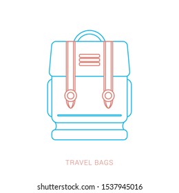 Travel bag icon, vector travel bag, isolated travel bag