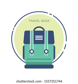 Travel bag icon, vector travel bag, isolated travel bag