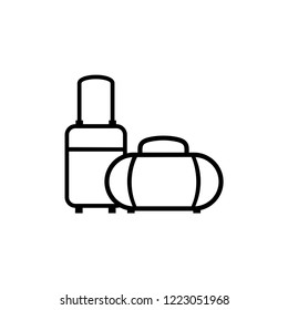 Travel Bag Icon Vector in Thin Line Art Style on White Isolated Background. EPS 10.