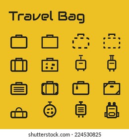 Travel bag icons