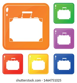 Travel bag icons set collection vector 6 color isolated on white background