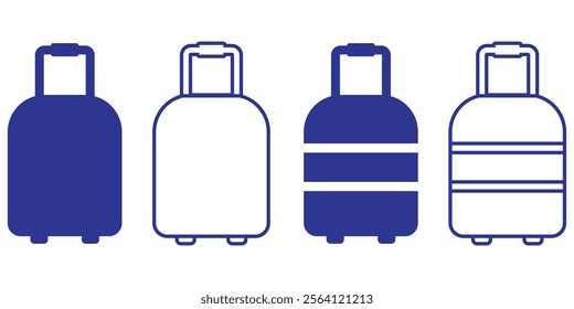 Travel bag icons set. travel bag icon vector illustration eps 10. luggage bag icon.