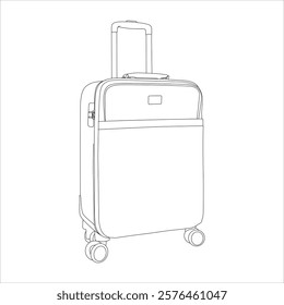 Travel bag line art vector design. Travel bag outline illustration design.