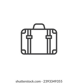 Travel bag line icon. Luggage, baggage linear style sign for mobile concept and web design. Suitcase outline vector icon. Symbol, logo illustration. Vector graphics