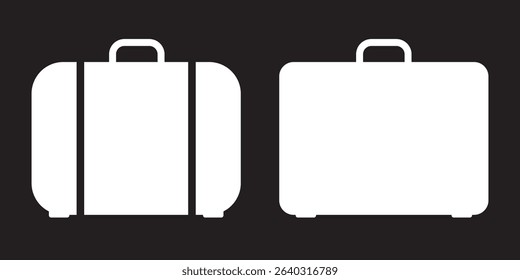 Travel bag line icon. Luggage icon set. Travel baggage collection. Line travel bag icon set. Editable stroke. Vector illustration. 