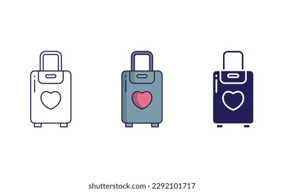 Travel Bag line and solid illustration icon