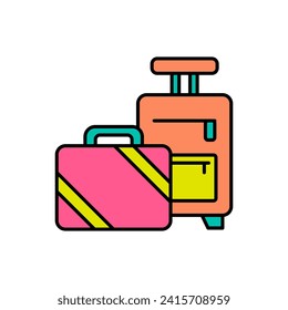 Travel bag in lineal color icon. Trendy style summer holiday graphic element resources for many purposes.