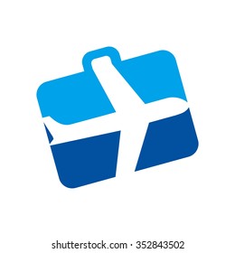 Travel bag logo and icon vector.