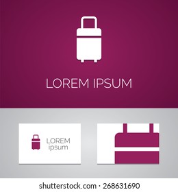 travel bag logo template icon design elements with business card  