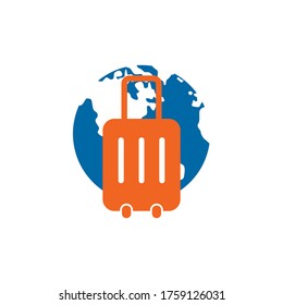 Travel bag or luggage or suitcase logo design vector template