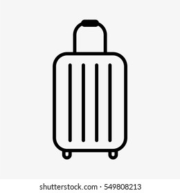 Travel Bag on Wheels Minimal Flat Line Stroke Icon Pictogram Symbol Illustration