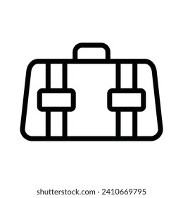 Travel bag outline icons, minimalist vector illustration and transparent graphic element. Isolated on white background