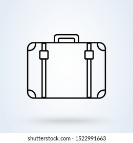 travel bag outline; Simple vector modern icon design illustration.