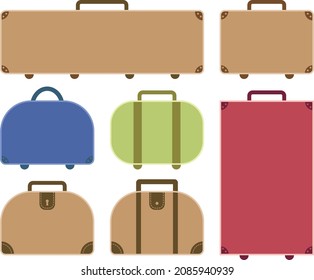Travel bag set of various colors and shapes