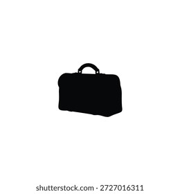 Diseño de ilustración plana de Vector de silueta de bolso de viaje.