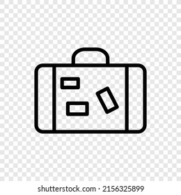 Travel bag simple icon vector. Flat design. Transparent grid.