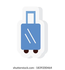 travel bag sticker and flat style icon design, trip tourism and journey theme Vector illustration