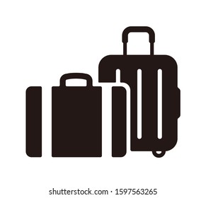 Travel bag, suitcase, vacation vector icon illustration