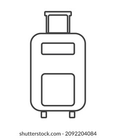 Icono de vector delgado de bolsa de viaje sobre fondo blanco