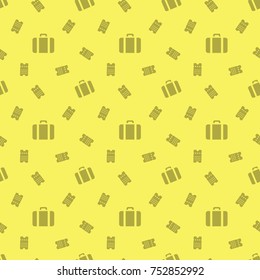 Travel Bag And Tickets Signs Seamless Pattern Background