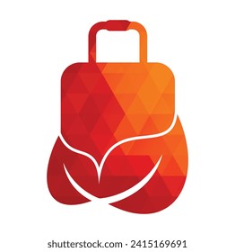 Travel bag and tree logo design. Leaf with Suitcase logo design concept vector.
