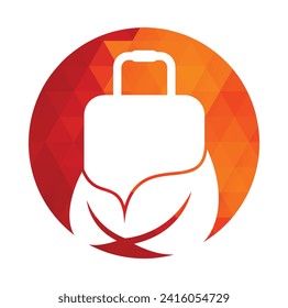 Travel bag and tree logo design. Leaf with Suitcase logo design concept vector.