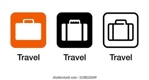 Travel bag and trip App Icon Vector Design Illustration Material