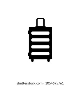 Travel Bag. Trip Handbag. Flat Vector Icon. Simple black symbol on white background