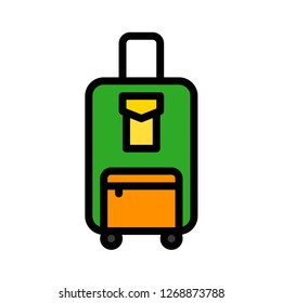 Travel bag vector, Baggage filled design icon editable outline
