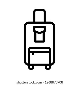 Travel bag vector, Baggage line design icon editable outline