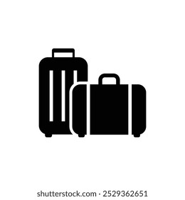 Travel bag vector icon. Baggage icon vector. Luggage illustration symbol.