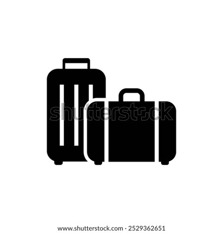 Travel bag vector icon. Baggage icon vector. Luggage illustration symbol.