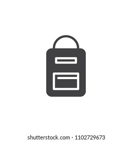 Travel bag vector icon. filled flat sign for mobile concept and web design. luggage simple solid icon. Symbol, logo illustration. Pixel perfect vector graphics