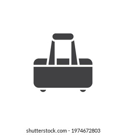 Travel bag vector icon. filled flat sign for mobile concept and web design. Sport bag glyph icon. Symbol, logo illustration. Vector graphics