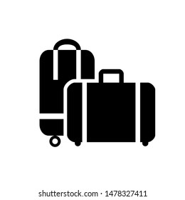 Travel bag vector icon. luggage illustration symbol. Storage logo.