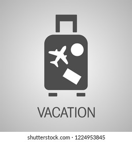 Travel bag. Vector icon. Vacation.